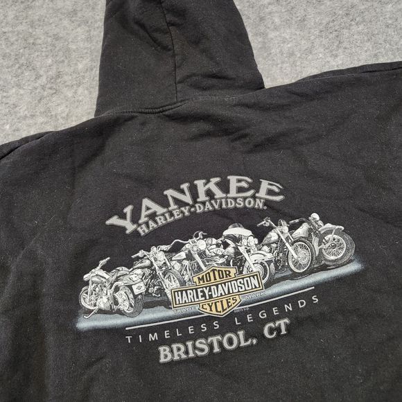 Harley Davidson Motorcycles Mens XL Bristol Connecticut CT Hoodie Sweatshirt - Picture 13 of 16
